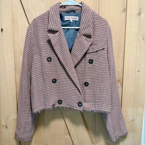 Free People Women's Plaid Cropped Jacket